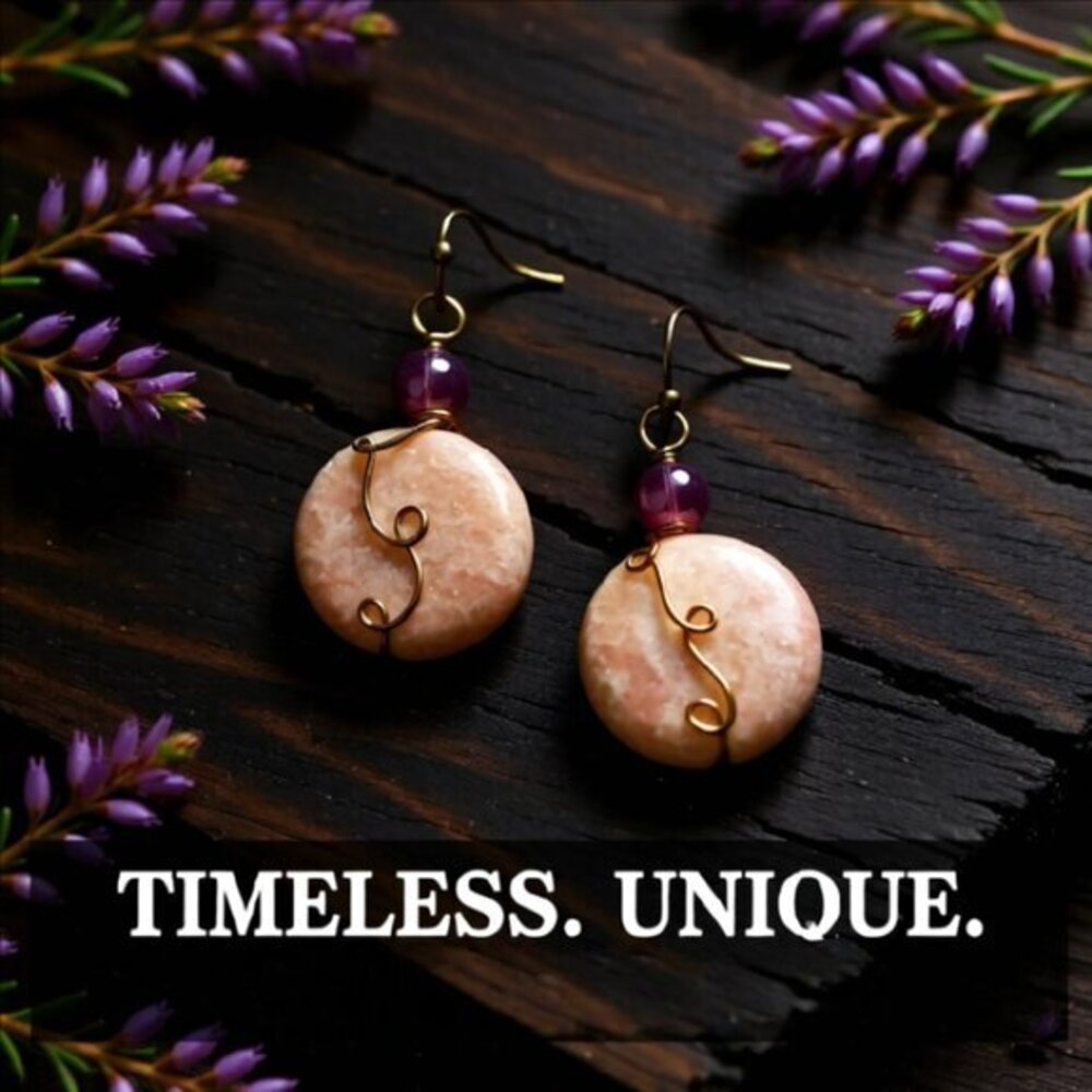 Versatile! Easy Going Blush Amazonite Coin Earrings - Feminine Professional Sexy